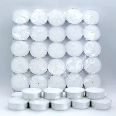 เทียนทีไลท์ผลิตเองที่ไทย Tea light candles（3.5x1cm）เทียนทีไลท์ GLIMMA ทีไลท์ 100 ชิ้น เทียนไข เทียนถ้วย เทียนประดับ ไร้กลิ่น จุดนาน 4ชม.
