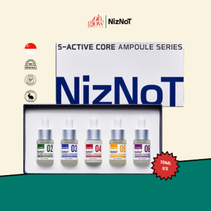 NizNot 5-Active Core Ampoule Trial Set 10ML x5 | Cica Hyaluron Retinol Niacin Collagen | Calm Hydrate Glow & Firm