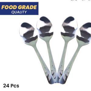 Sendok Makan Stainless Steel Tebal Motif Isi 24 pcs