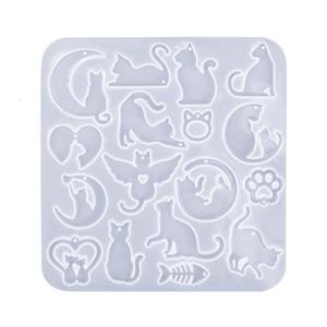 Creative Pendant Molds Earrings Silicone Mold Cats Shape Daily Wear Molds Silicone Texture for Making