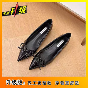 [Free Shipping] Comfortable Low-Heeled And Stylish Flats With A Bow Detail Perfect For Petite Women Ideal For Autumn And Winter Featuring A Gentle And Elegant Design