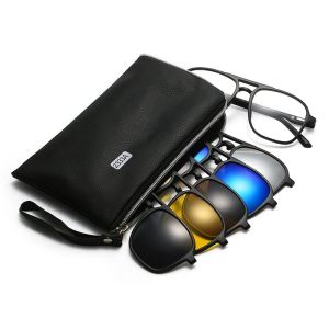 Eterlens Magnetic Absorption Polarizing Glasses Large Frame Sunglasses Set
