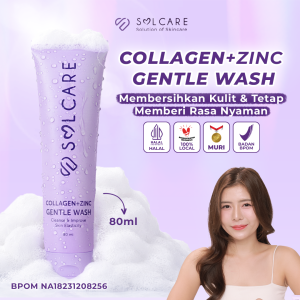 Solcare Collagen + Zinc Gentle Facial Wash - Face Wash Kulit Berminyak Bantu Kontrol Minyak & Jaga Lembap Kulit