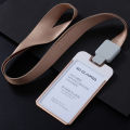 Office ID Card Badge Holder with Lanyard Retractable Neck Strap Metal Double Sided Name Tag Holder Card Case  for Employee University School. 