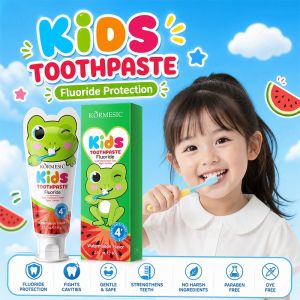 Kids & Adults Toothpaste with Toothbrush Set Fluoride Watermelon Flavor Cavity Protection Dental Care for Family
