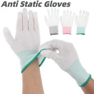 12Pairs Coated Finger Gloves Nylon Knitted Gloves Lightweight Breathable Gloves for Labor Protection