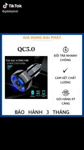 cốc sạc nhanh ôtô sản phẩm thông minh qualcom 4 cổng sạc 12V-24V chất lượng tốt