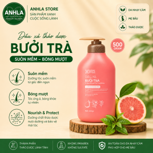 Dầu Xả Bưởi Trà Cỏ Cây Hoa Lá 500gram Cấp Ẩm Dưỡng Tóc Suôn Mượt