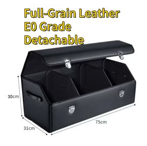 [E0 Grade] Car Trunk Storage Box - Foldable Large-Capacity/Wear-Resistant Leather/Dirt-Resistant | Universal Fit | Full-Grain Leather | 0%Formaldehyde