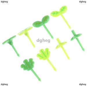[COD] dgheg 8pcs Fruit Fork Toothpick Leaves Lunch Box Bento Salad Tiny Fork Cake For Kids