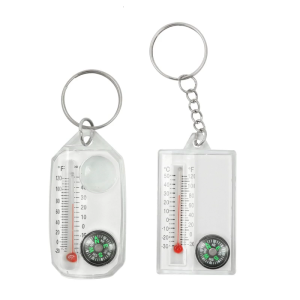 Small Compasses And Thermometers Keychains Portable Pocket Sized Compasses Outdoor Tool for Hiking Backpacking Camping