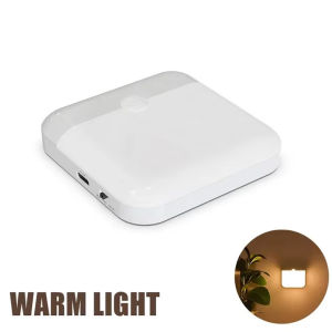 Yummy.miya Motion Sensor Night Light Type C Usb Rechargeable Led Square Lamp Magnetic For Wardrobe Hallway