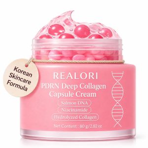 realori PDRN Capsule Cream with Vitamin C & Collagen – Korean Boba Moisturizer for Face Pink Jelly Cream for Deep Hydration Skin Repair and Glow – Korean Skincare Gel for All Skin Types