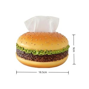 BERMA BABY Cartoon Creative Hamburger Tissue Box Cute Home Fun Paper Box Home Desktop Napkin Storage Box