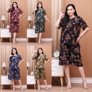 PROMO !! SETELAN ARAB CELANA PENDEK ONESET PENDEK BAJU SETELAN KULOT WANITA DEWASA BUSUI KANCING DEPAN MOTIF TERBARU BAHAN RAYON TEBAL HALUS TERMURAH