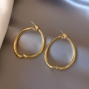 Korean New Fashion Jewelry Simple Metal Letter C Cross Before After Wearing Cross Earring Unusual Girl Gift Womens Prom Hoop Earring