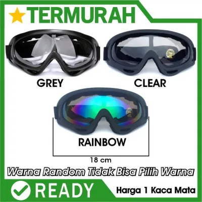 Kacamata ski Helm Motor Goggles tactical lensa wide safety kaca mata sepeda pelindung uv400 outdoor riding google anti debu