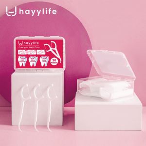 HAYYLIFE Benang Pembersih Gigi perbox - 30 pcs kotak kecil benang polimer tongkat benang plastik HL-BAB588