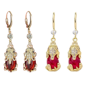 Elegant Gold Animal Earrings for Women Stylish Rhinestones Animal Earrings Adornment Unique Drop Ear Hooks for Women
