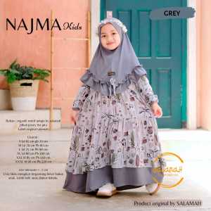 Gamis anak NAJMA KIDS Plus Jilbab Model Syari | usia 2 3 4 5 6 7 8 9 11 - 15 tahun | by Salamah Grosir Solo