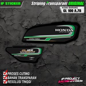 (COD) STIKER STRIPING ORIGINAL MOTOR HONDA GL 100 VARIASI DESAIN RACING HOLOGRAM DAN TRANSPARAN