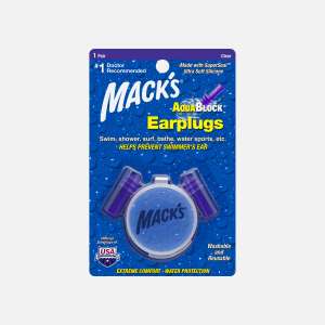Macks AquaBlock Earplugs 1 Pair Clear | Ear Plugs For Swimming Cover Reusable Silicone Waterproof Penutup Tutup Telinga Mandi Kalis Air 游泳耳塞防水