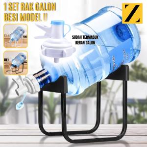 Rak Galon Miring Model U Kran Air Minum Dudukan Penyangga Minuman Kaki Galon Air Besi