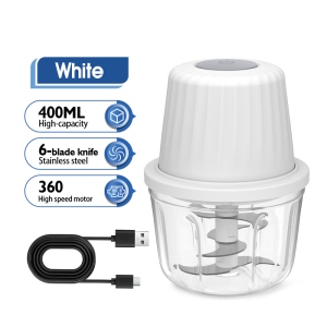 MeeVida 400ML Electic Garlic Press Masher Machine Kitchen Gadgets Electric Masher Garlic Press Vegetable Chili Meat Garlic Chopper Press Wireless Mixer COD