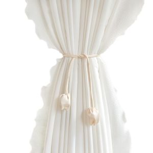 SKJK STUDIO 2 PCS Có thể điều chỉnh Dây buộc rèm hoa tulip Thời trang Đẹp tuyệt vời Khóa rèm Phụ Kiện Rèm Cửa Thanh lịch Dây buộc rèm Trang chủ