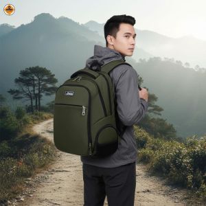 Balo Du Lịch Loại Lớn Cao Cấp Xbags Travel XB1001 Màu Xanh Rêu Thiết Kế Hiện Đại Rộng Rãi Chống Nước Chống Sốc Vượt Trội Sang Trọng Hiện Đại Đựng Laptop 17 inch!