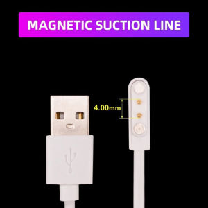 60cm Smart Watch Charger Magnetic Charging Cable 2 Pin 4 Pin USB Charging Cable Compatible With Universal Smart Watch