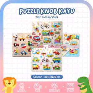 Puzzle Kayu Knob Transportasi: Desain Unik & Edukatif