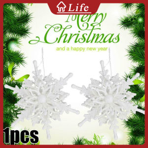 1 PC 12cm Glitter Snowflake Christmas Ornaments Christmas Tree Decorations 3D Xmas Hanging Pendant Ornaments  Home Decor