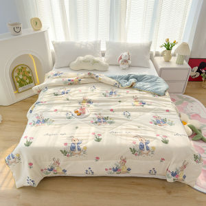 พรีเมี่ยม นอร์ดิก Minimalist ตาข่ายคู่ ผ้าห่มผ้าห่มฤดูร้อนผ้าห่มนุ่มสบายผ้าฝ้ายเครื่องปรับอากาศผ้านวม 5 ฟุต 6.5 ฟุต