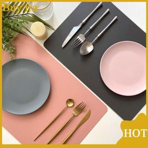 [Buytra] Double-layer Leather Table Mat Nordic Heat-proof Placemat Insulation Waterproof Oil-proof Table Mats For Home Hotel Decoration