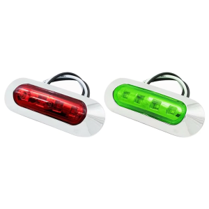 Red Green 12V Marine Navigation Light 4 LED Waterproof Signal Lamp Side Marker For Yacht Ship Safety
