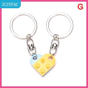 JCSYFAC 2pcs tình yêu trái tim gạch Keychain cho các cặp vợ chồng Tình Bạn sinh nhật Món quà trang sức
