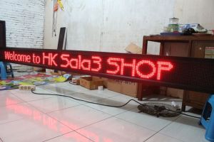 Running Text Merah 20x400cm Wifi Outdoor