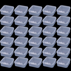 60pcs Transparent Plastic Jewelry Box / Portable Handmade DIY Beads Jewelry Storage Case / Desktop Display Organizer for Small items