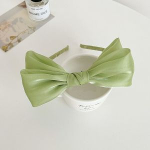 HEALMEYOU Girls Super Fairy Headwear Hair Accessories Mesh Barrette Bow Hair Hoop Korean Style Hairband Bright Silk Hairband Women Headband
