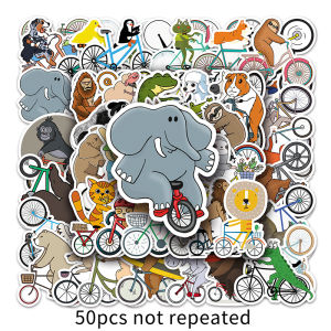 50PCS Cartoon Funny Animal Bicycle Sticker Mobile Phone Case Stickers Laptop Water Cup Car Waterproof PVC Sticker
