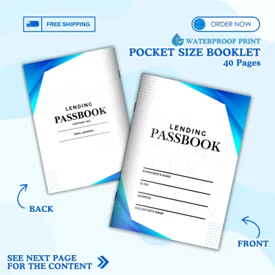 Loan Lending Passbook Record Booklet for Borrower & Lender Tracker for Business or Personal Use