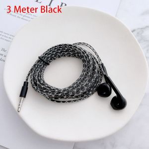 GOLDVAULT 1Pcs Monitoring Recording Wired Headset 2m/3m Cable Length Black White Computer Game Live Headphone  3.5mm Bass Earplugs