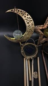 Solar Wind Bells Light Waterproof Garden Lights Automatic On/Off Outdoor Hanging Screens For Patio Yard Decor Moon Led Chimes Lamps Christmas Star Backyard Patio Landscape Lighting