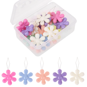 20pcs/box Flower Shape Wire Loop Threaders Needlework Thread Guide Tool