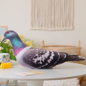 PUZHE Colorful Printing Poultry Plush Toys Stuffed Animal Real Life Stuffed Goose Duck Creative Steric Pigeon Parrot Toys Home Decor