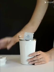 ที่ดริปพับได้แบบพกพาดีไซน์สองชั้นกาแฟสแตนเลสสตีลสำหรับการเดินทางสำนักงานบ้านและการต้มกลางแจ้ง