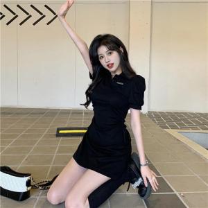 Dress Wanita Dress Cute DS-2050 Dress Murid Korea Student Style Dress Pendek Hitam Pink Mimon Home