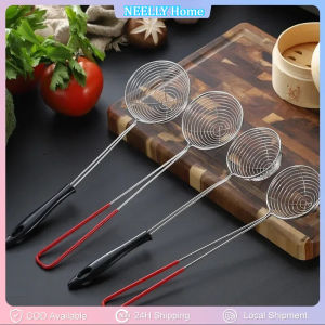 1PC Stainless Steel Wire Drain Scoop Hot Pot Drain Scoop Drain Oil Spill Scoop Noodles Scoops Powder Spoon Kitchen Supplies