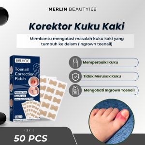 EELHOE Adhesive Ingrown Toenail Patch 50pcs Stiker Korektor Kuku Kaki Stiker Koreksi Kuku Peralatan Kuku Stiker Kuku Kaki